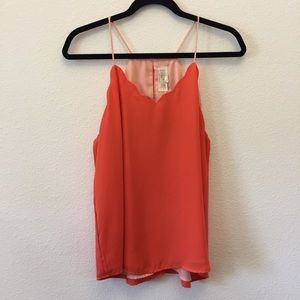 💐 Orange/Peach Scalloped Cami/Shell